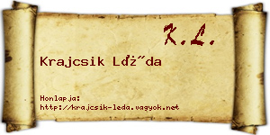Krajcsik Léda névjegykártya